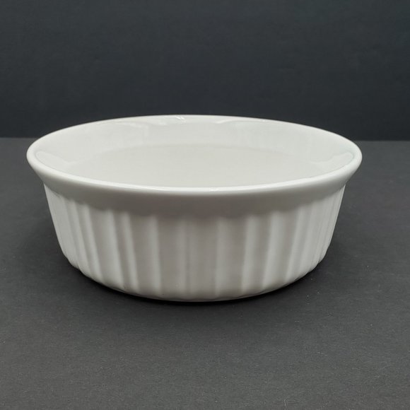 Corningware French White Ribbed Casseroles 15 Oz Oval Baker 24 Oz Round Baker - Picture 8 of 13